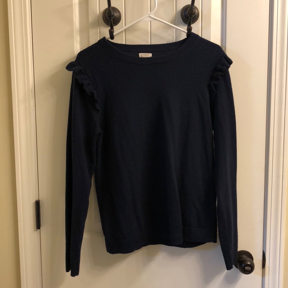 J. Crew Factory Ruffle Shoulder Sweater